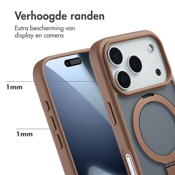 Accezz Ring Stand Backcover met MagSafe Apple iPhone 17 Pro - Bruin