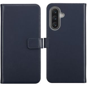 Selencia Echt Leren Bookcase Samsung Galaxy A17 - Blauw