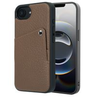Selencia Riva Backcover met Pashouder Apple iPhone 17e / 16e - Mocha Brown