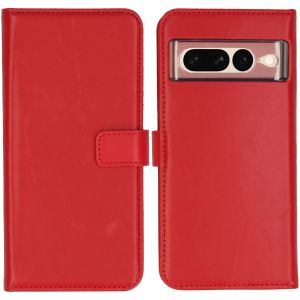 Selencia Echt Lederen Bookcase Google Pixel 7 Pro - Rood