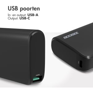 Accezz Omega Series - Powerbank - 20.000 mAh - USB-A & USB-C - Power Delivery - 35 Watt - Zwart