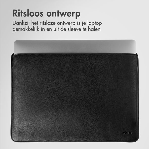 Accezz Leather Laptop hoes Apple MacBook 15 inch - Laptopsleeve - Zwart