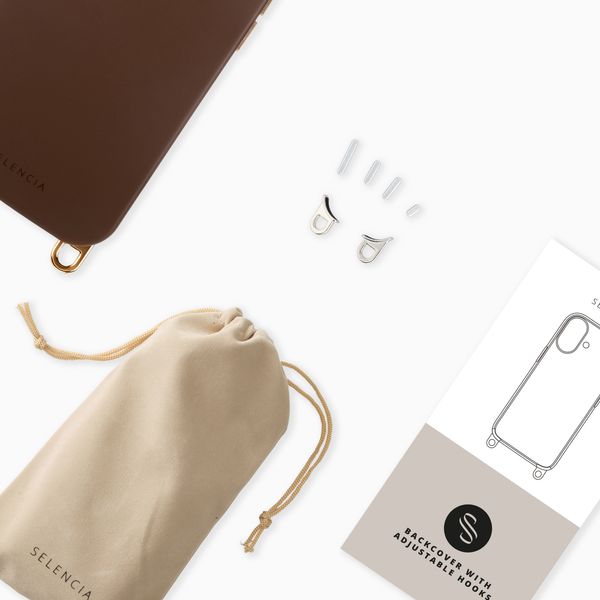 Selencia Rivièra MagSafe Backcover met afneembare haakjes Apple iPhone 14 / 13 - Choco Brown