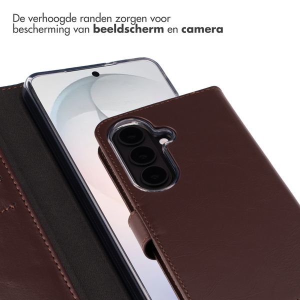 Selencia Echt Leren Bookcase Samsung Galaxy S26 - Bruin