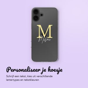 Gepersonaliseerd hoesje met letter iPhone 16 - Transparant