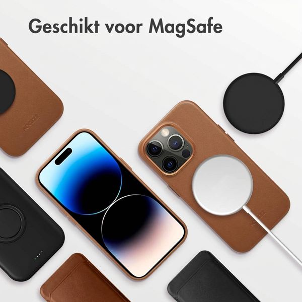 Accezz MagSafe Leather Backcover Apple iPhone 14 Pro - Sienna Brown