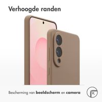 Accezz Liquid Silicone Backcover met MagSafe Samsung Galaxy S25 Edge - Light Brown