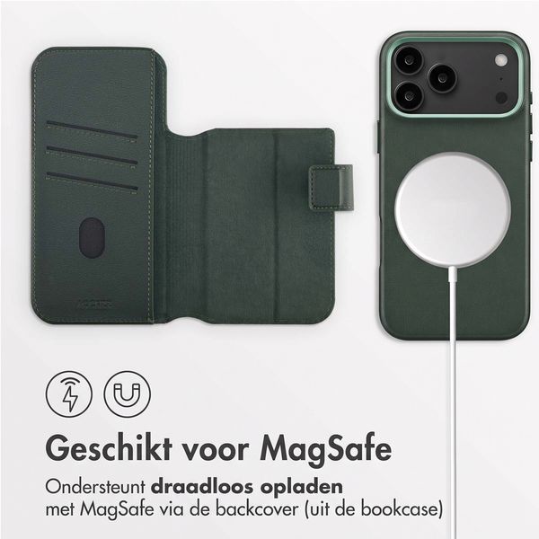 Accezz Leather Bookcase 2-in-1 met MagSafe Apple iPhone 18 Pro Max / 17 Pro Max - Cedar Green
