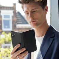 Selencia Echt Leren Bookcase Samsung Galaxy A8 (2018) - Zwart