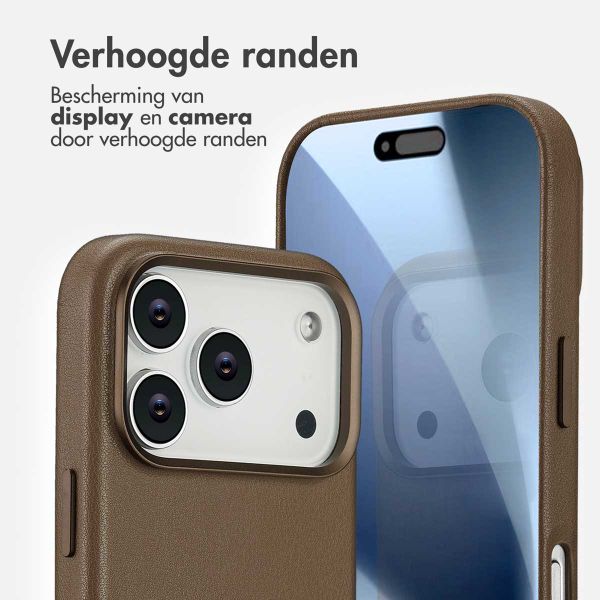 Accezz MagSafe Leather Backcover Apple iPhone 17 Pro - Coffee