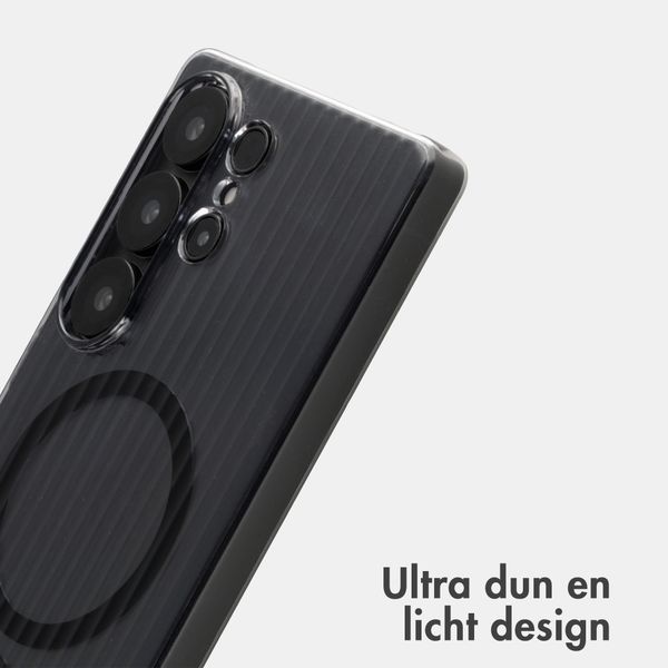 Accezz Lite Backcover met MagSafe | Fluted | Samsung Galaxy S25 Ultra - Smokey Clear