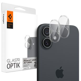 Spigen GLAStR EZ Fit Optik Camera Protector 2 Pack Apple iPhone 16 / 16 Plus - Crystal Clear