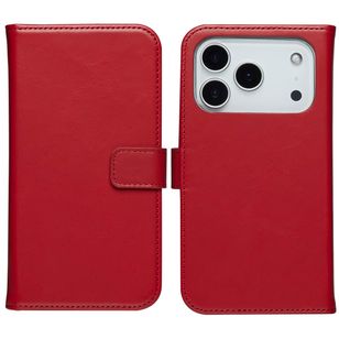 Selencia Echt Leren Bookcase Apple iPhone 17 Pro - Red