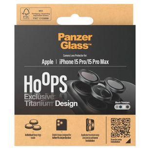 PanzerGlass Camera Protector Hoop Optic Rings iPhone 15 Pro / 15 Pro Max - Black Titanium