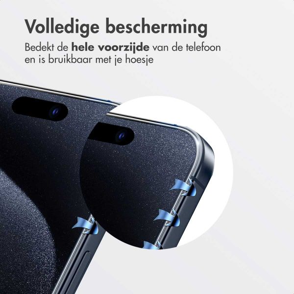 Accezz Gehard Glas Screenprotector + Applicator iPhone 15 Pro Max