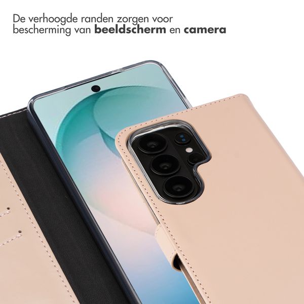 Selencia Echt Leren Bookcase Samsung Galaxy S26 Ultra - Dusty Pink