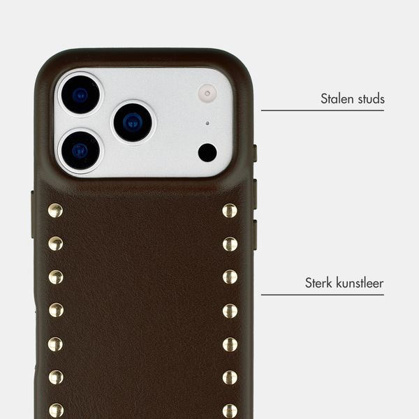 Selencia Studs Backcover met MagSafe Apple iPhone 17 Pro Max - Cacao Crush
