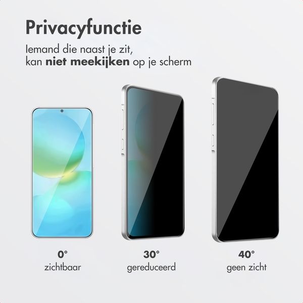 Accezz Gehard Glas Privacy Screenprotector + Applicator Samsung Galaxy A37 (5G)