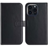 Selencia Echt Lederen Bookcase Apple iPhone 16 Pro Max - Zwart