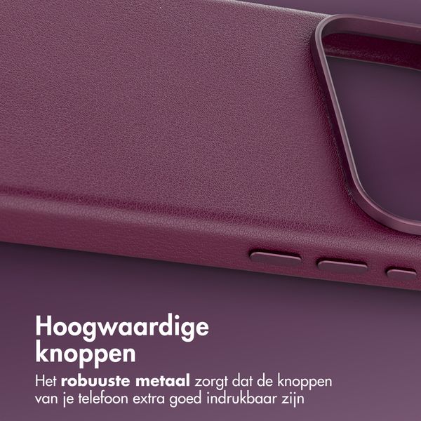 Accezz MagSafe Leather Backcover Apple iPhone 18 Pro Max / 17 Pro Max - Heath Purple