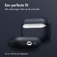 Accezz Echt Leren Case voor de Apple AirPods Pro 3 - Donkerblauw