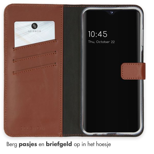 Selencia Echt Leren Bookcase Samsung Galaxy A25 (5G) - Lichtbruin