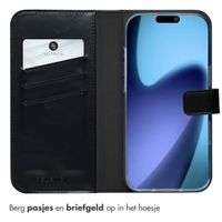 Selencia Echt Leren Bookcase Apple iPhone 17 Air - Zwart