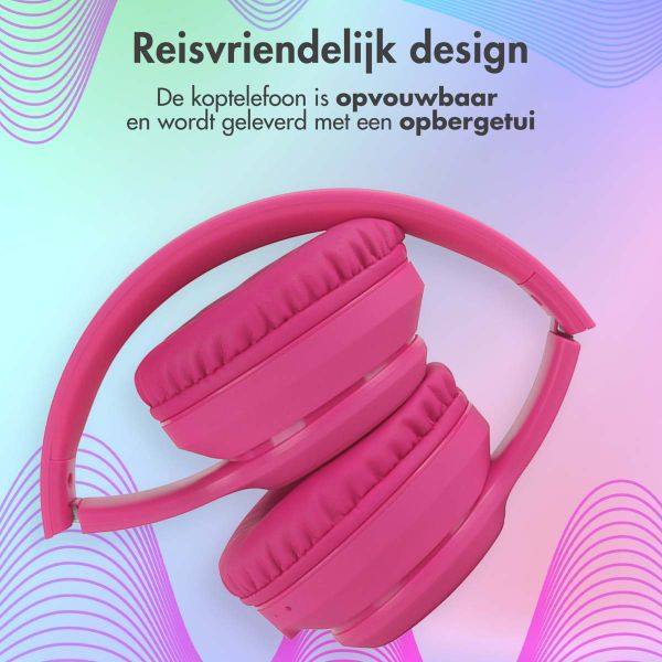 imoshion Draadloze Kinderkoptelefoon LED Light - Decibelbegrenzer - Met AUX kabel - Hot Pink