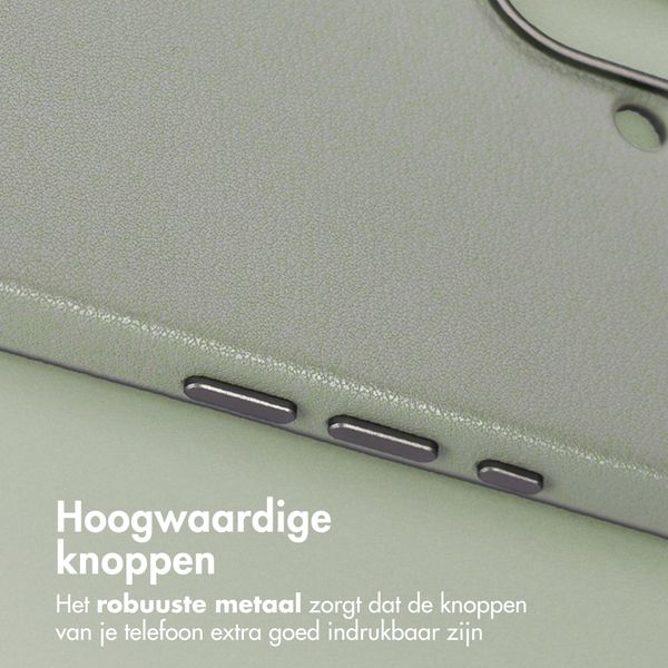 Accezz MagSafe Leather Backcover Apple iPhone 16 - Light Grey