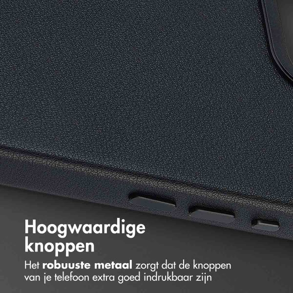 Accezz Echt leren hoesje + MagSafe Wallet Apple iPhone 17e / 16e - Onyx Black