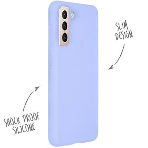 Accezz Liquid Silicone Backcover Samsung Galaxy S21 - Paars