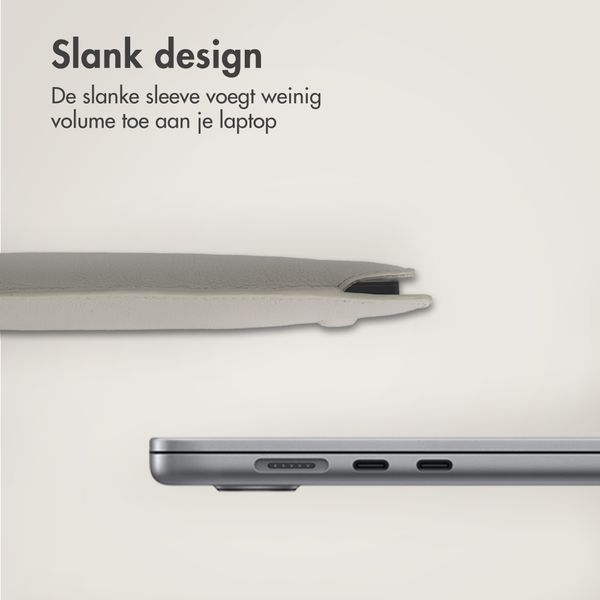 Accezz Leather Laptop hoes Apple MacBook 13 inch - Laptopsleeve - Beige
