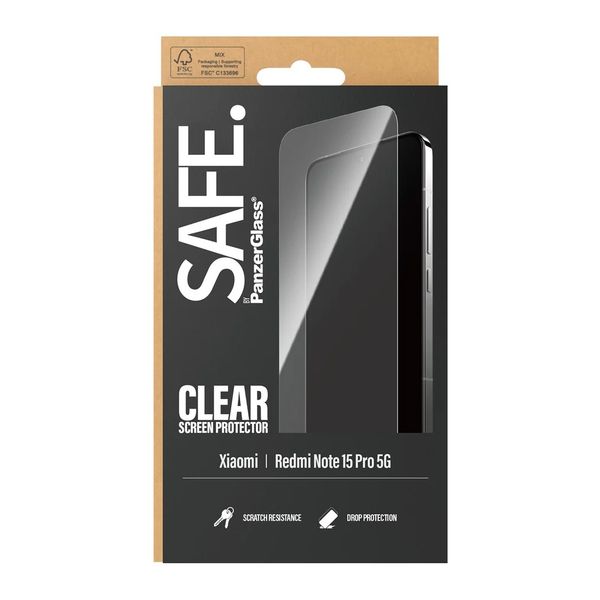 SAFE by PanzerGlass Ultra-Wide Fit Screenprotector Xiaomi Redmi Note 15 Pro (5G)