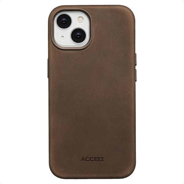 Accezz Vintage Leather Magsafe Backcover iPhone 14 - Rustic Brown