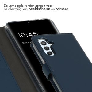 Selencia Echt Lederen Bookcase Samsung Galaxy A54 (5G) - Blauw