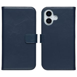 Selencia Echt Leren Bookcase Apple iPhone 17 - Blauw