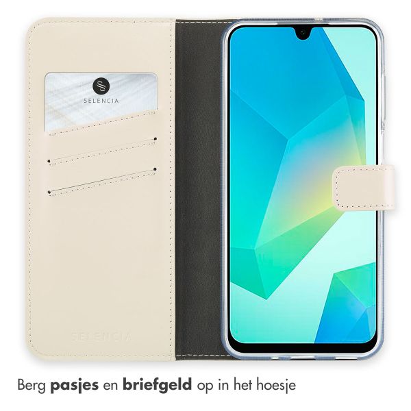 Selencia Echt Lederen Bookcase Samsung Galaxy A16 (5G) - Greige