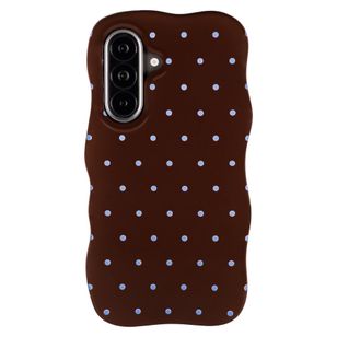 Selencia Vivid Wavy Backcover met MagSafe Samsung Galaxy A57 (5G) - Happy Dots Chocolate