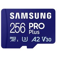 Samsung PRO Plus microSD 2023 - 256GB - inclusief SD Adapter - UHS-I/U3/Full HD/4K UHD