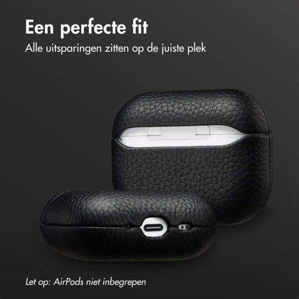 Accezz Echt Leren Case voor de Apple AirPods Pro 3 - Zwart