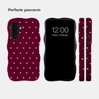 Selencia Vivid Wavy Backcover met MagSafe Samsung Galaxy A37 (5G) - Happy Dots Burgundy