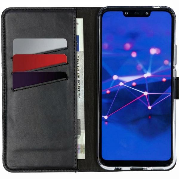 Selencia Echt Leren Bookcase Huawei Mate 20 Lite - Zwart