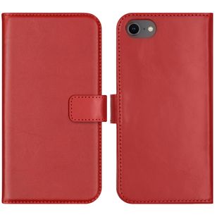 Selencia Echt Lederen Bookcase iPhone SE (2022 / 2020) / 8 / 7 / 6(s) - Rood