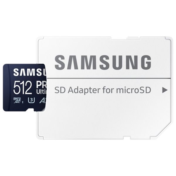 Samsung PRO Ultimate microSD - 512GB - inclusief SD adapter - UHS-I/U3/Full HD/4K UHD