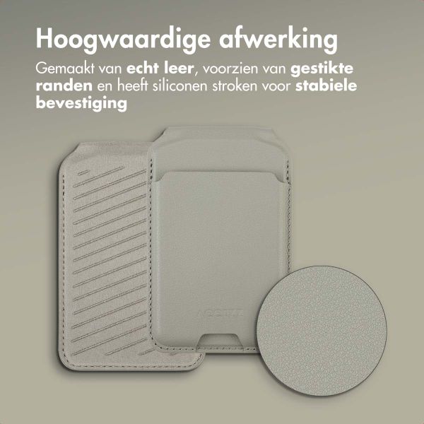 Accezz Leren Wallet met standaard voor MagSafe - Light Grey
