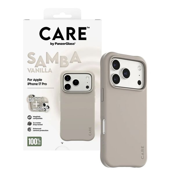 CARE by PanzerGlass Fashionable Case Samba met MagSafe Apple iPhone 17 Pro - Vanilla Beige