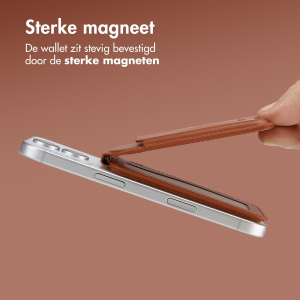 Accezz Leren Wallet met standaard voor MagSafe - Sienna Brown