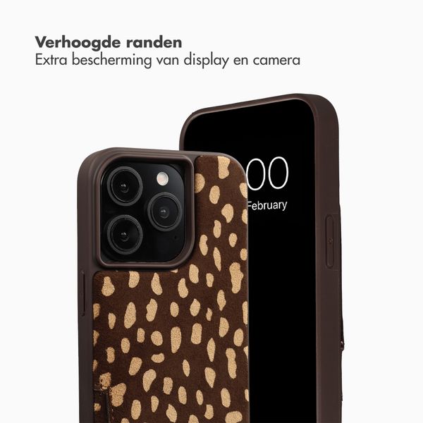 Selencia Nova Real Leather Backcover met Koord en Pashouder Apple iPhone 15 Pro - Fawn Chic