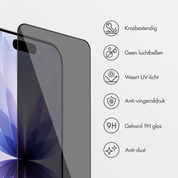 Accezz Gehard Glas Privacy Screenprotector + Applicator Apple iPhone 17