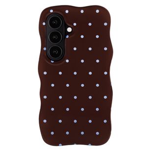 Selencia Vivid Wavy Backcover met MagSafe Samsung Galaxy S26 - Happy Dots Chocolate